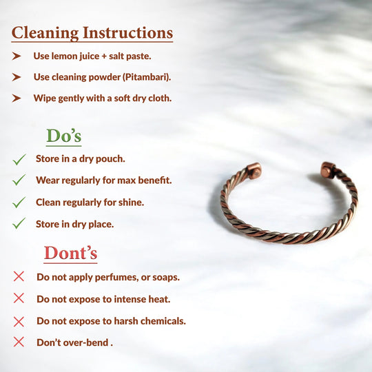 Copper Brass Fashionable Spiral Unisex Kada for Wellness & Gifting