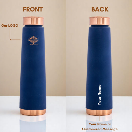 Personalized Copper Pyramid Shape Silk Finish Water Bottle