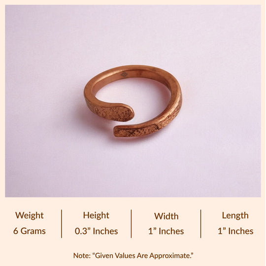 Pure Copper Adjustable Bypass Ring – Unisex