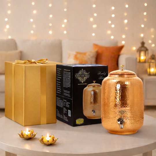 Copper Water Pot With Hammered Design