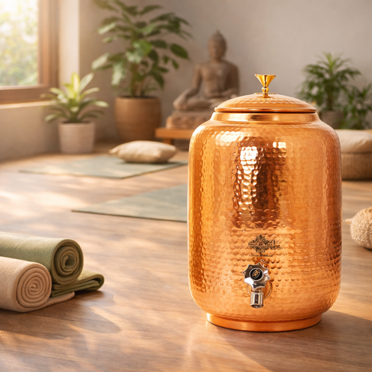 Copper Water Pot With Hammered Design