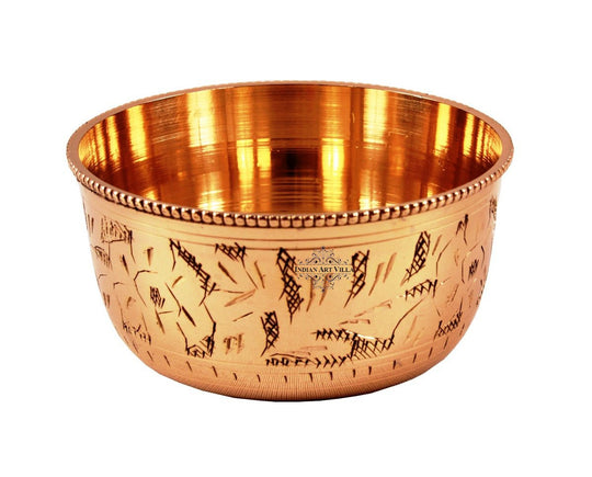 Brass Embossed Dinner Set, Thali Set with Beaded Designer Line, Set of 7 , Dinnerware, Tableware