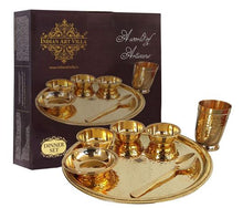 Indian Art Villa Kitchen Set of Copper Sigri with Brass Stand, Steel Copper Handi, with Serving Spoon - Food Warmer, Serving Vegetables, Dishes