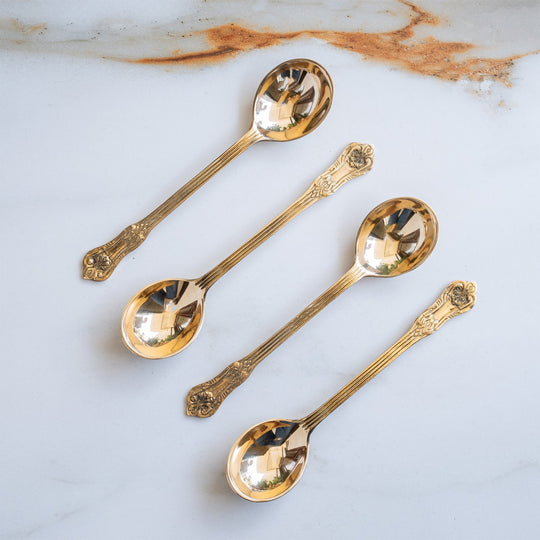 Brass Designer Ladle Spoon | Serving Dishes Tableware | Serving Spoon