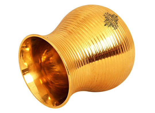 Brass Glass with Full Lining Design 350ml Elegant Drinkware for Dining Special Occasions and Perfect Gifting Solution.