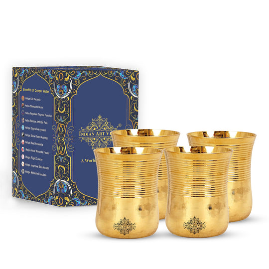 Brass tumbler with half lining design naturally purifies water to maintain your health and wellness routine