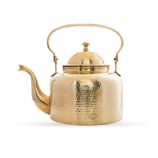 Pure Brass Designer Tea Kettle Pot, Serving Tea Coffee, Tableware