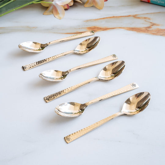 Brass Handmade Designer Spoon, Flatware, Tableware, 17.78 cm