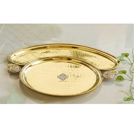 Brass dinner thali in royal maharaja design great for serving Indian meals and adding charm to your dinner table