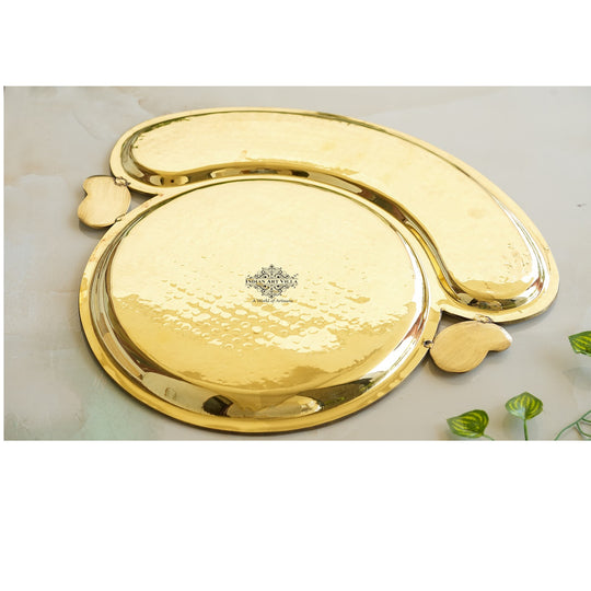 Royal maharaja style brass plate perfect for premium Indian dinnerware collections and luxury home serveware settings