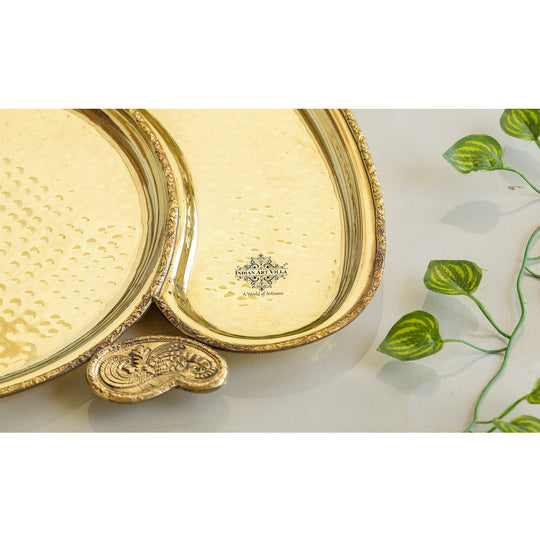 Luxurious maharaja design brass plate ideal for enhancing traditional Indian meals and premium festive dinnerware sets