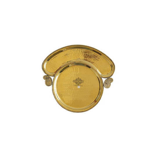 Pure brass thali in maharaja style crafted for elegant Indian dining gifting and home serveware with a royal touch