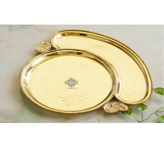 Indian Art Villa brass dinner plate in royal maharaja style ideal for traditional serveware and luxury dinner setting