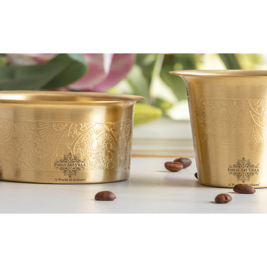 Pure Brass Dabra Set With 290 ML Capacity