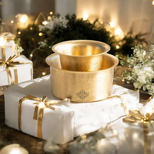 Pure Brass Dabra Set With 290 ML Capacity