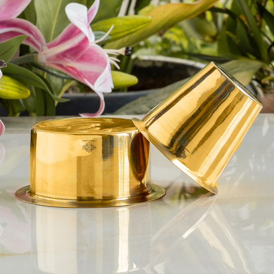 Pure Brass Dabra Set With 290 ML Capacity