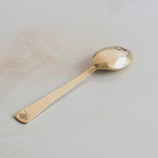 Pure Brass Hammered Design Spoon