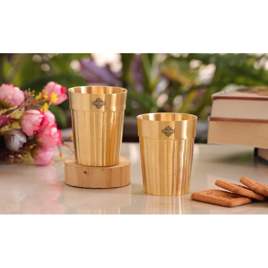 Handmade 160ml brass glass with a clean lined design perfect for adding charm to your drinkware with IAV
