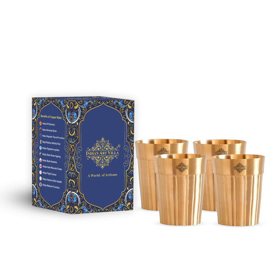 Durable brass glass with a classic lined pattern perfect for enhancing your drinkware collection.