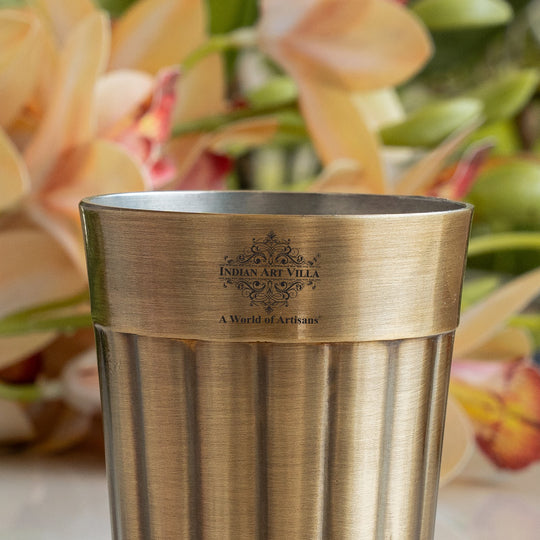Pure Brass Lining Design Tea Glass - 150ml