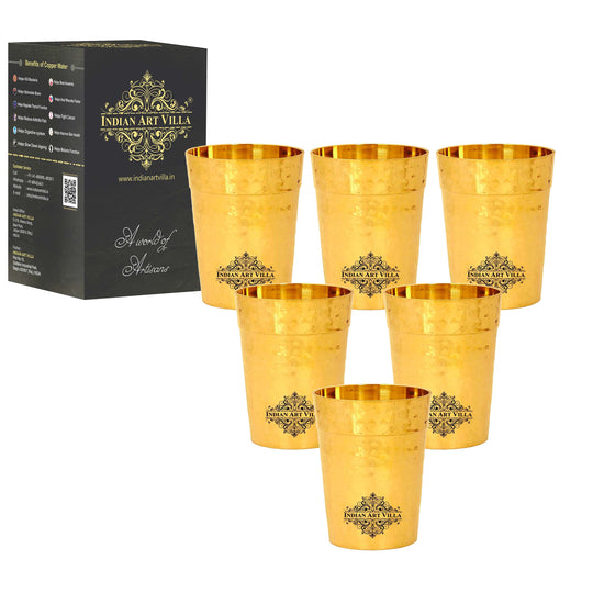 Indian Art Villa's handcrafted brass tea cup with a plain polished finish adding elegance to your tea time.