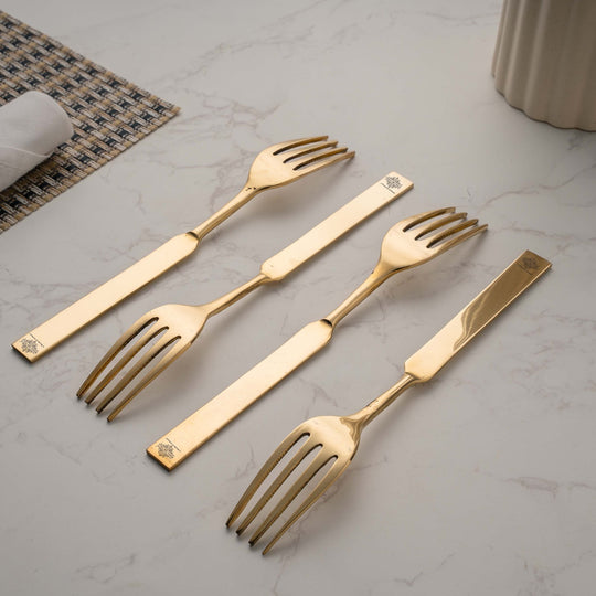 Brass Fork with Flat Edge | Tableware & Serveware-19.05 cm