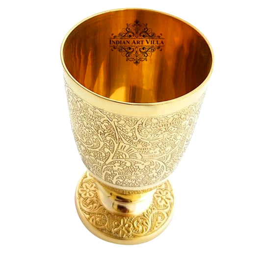 Tamba glass with flower embossed design promotes healthy hydration and improves digestion with its natural antibacterial properties