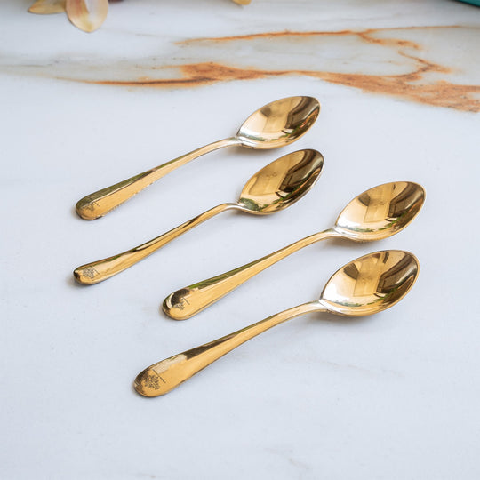 Brass Baby Spoon with Shine Finish Design