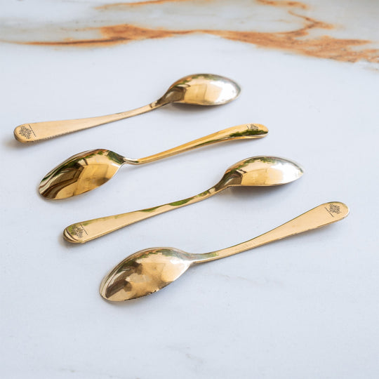 Brass Baby Spoon with Shine Finish Design