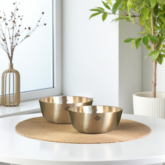 Pure Brass Bowl With Matt Finish Design- Decorative Tableware and Serveware