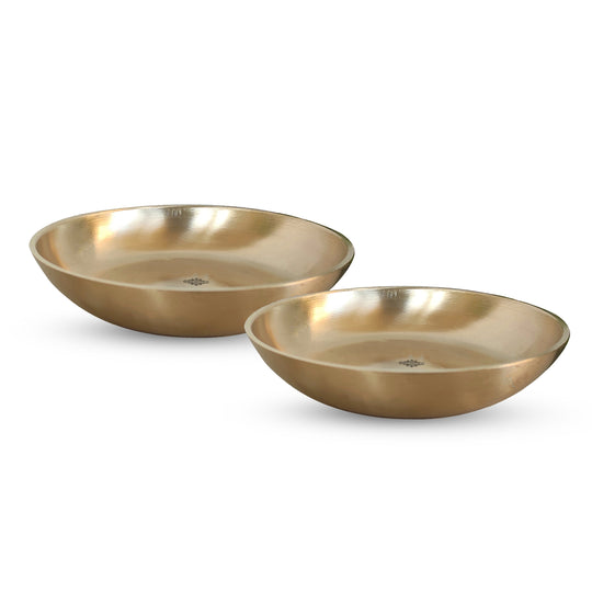 Brass plate set with matt finish design ideal as decorative dinnerware for enhancing premium home dining spaces