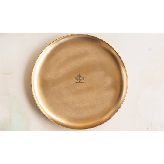 Handcrafted Brass Matt Finish Dinner Plate – 30 cm