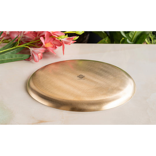 Handcrafted Brass Matt Finish Dinner Plate – 30 cm