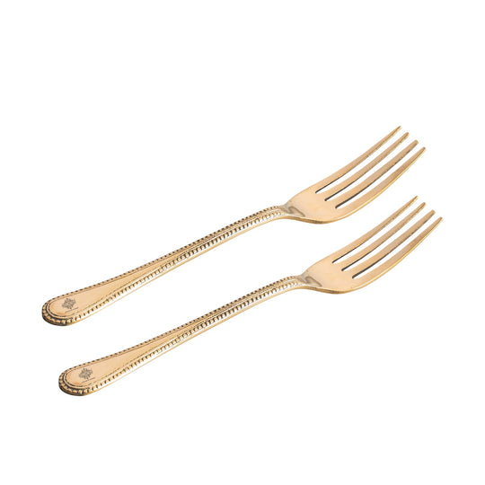 Brass Fork With Bedding Design, Length-8 Inches