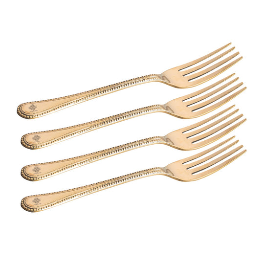 Brass Fork With Bedding Design, Length-8 Inches
