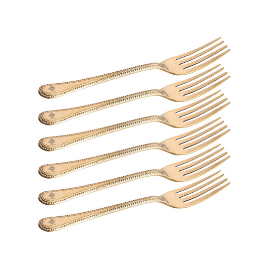 Brass Fork With Bedding Design, Length-8 Inches