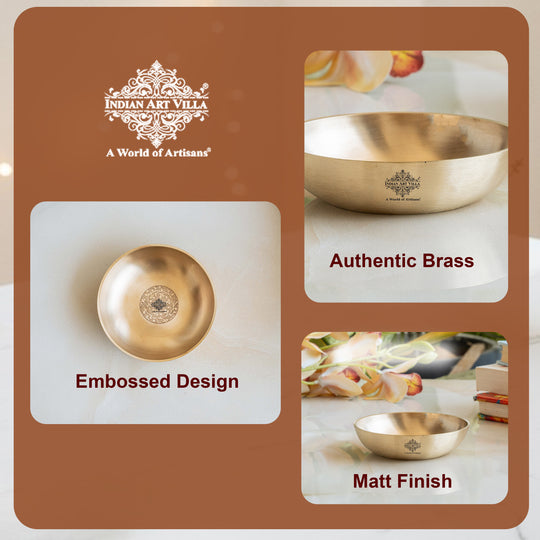 Pure Brass Matt Embossed Rice Plate