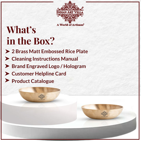 Pure Brass Matt Embossed Rice Plate