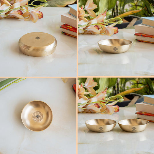 Pure Brass Matt Embossed Rice Plate