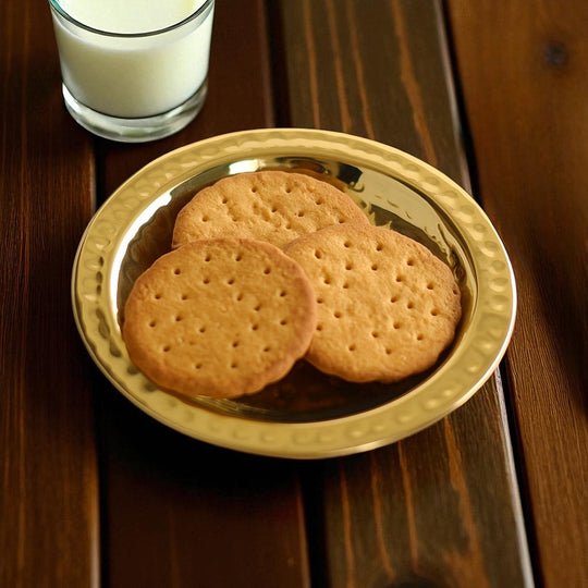 Pure Brass Hammered Coaster – 11.4 cm