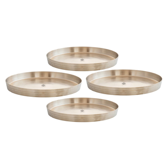 Pure Brass Thali With Matt Finish Plain Design for Dining & Pooja