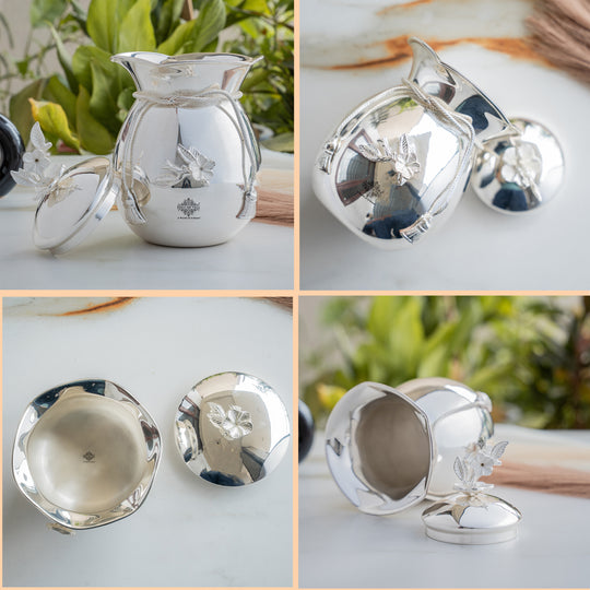 Silver Plated Decorative Flower Design Handi