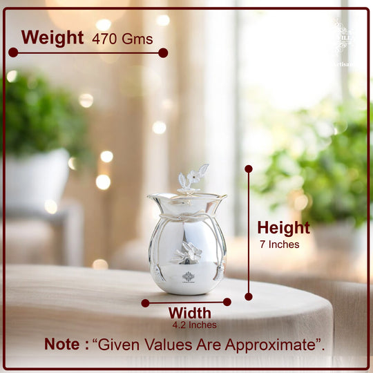 Silver Plated Decorative Flower Design Handi