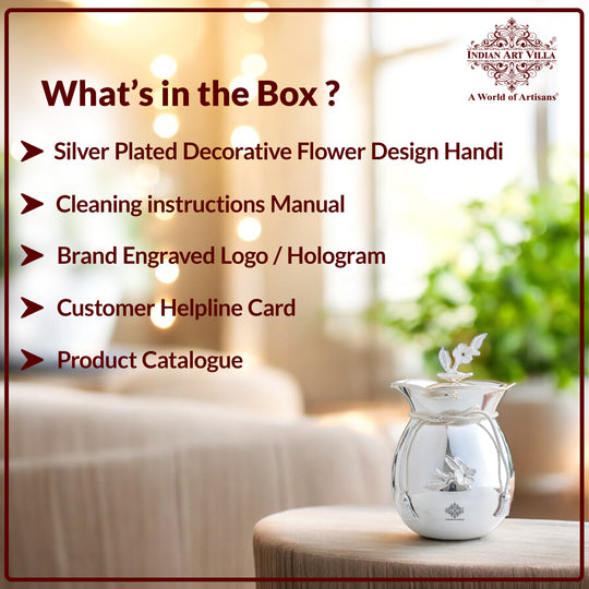 Silver Plated Decorative Flower Design Handi