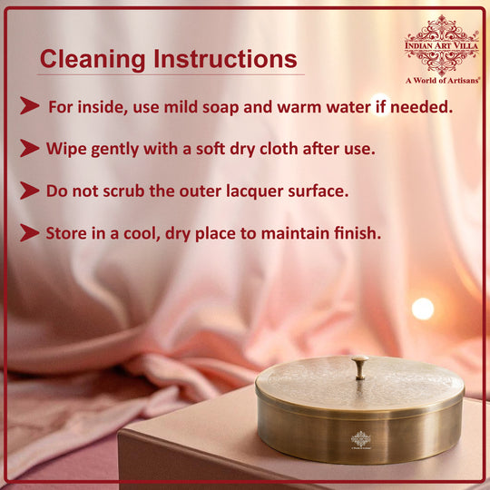 Pure Brass Embossed Design Round Shape Decorative Box