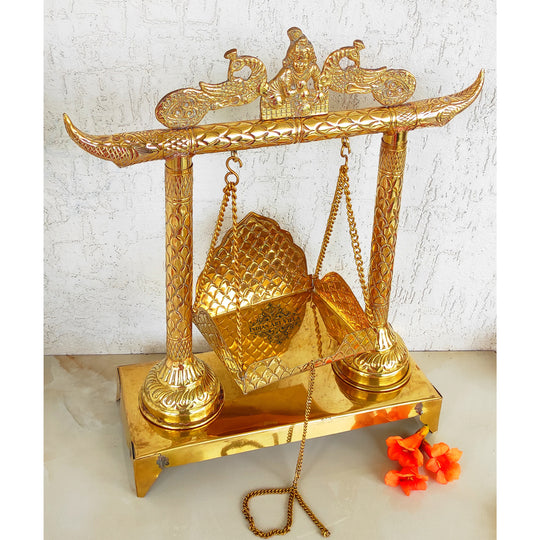 Krishna Ji Brass Jhula Swing for Home & Temple