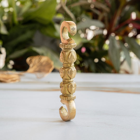 Pure Brass Jhula Chain Hook with Pan Design