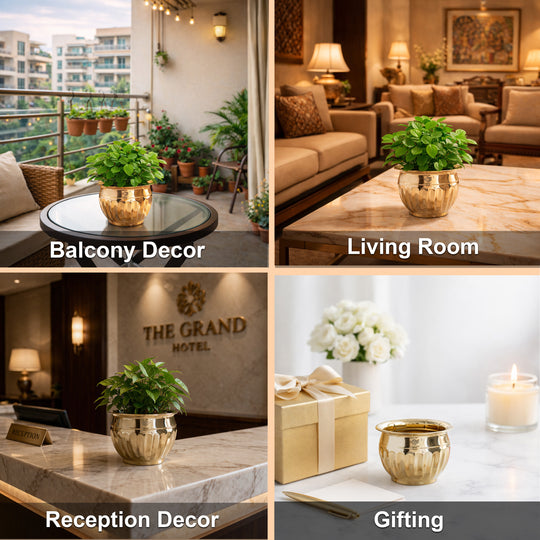 Brass Handmade Designer Planter, Flower Pot, Home Decor