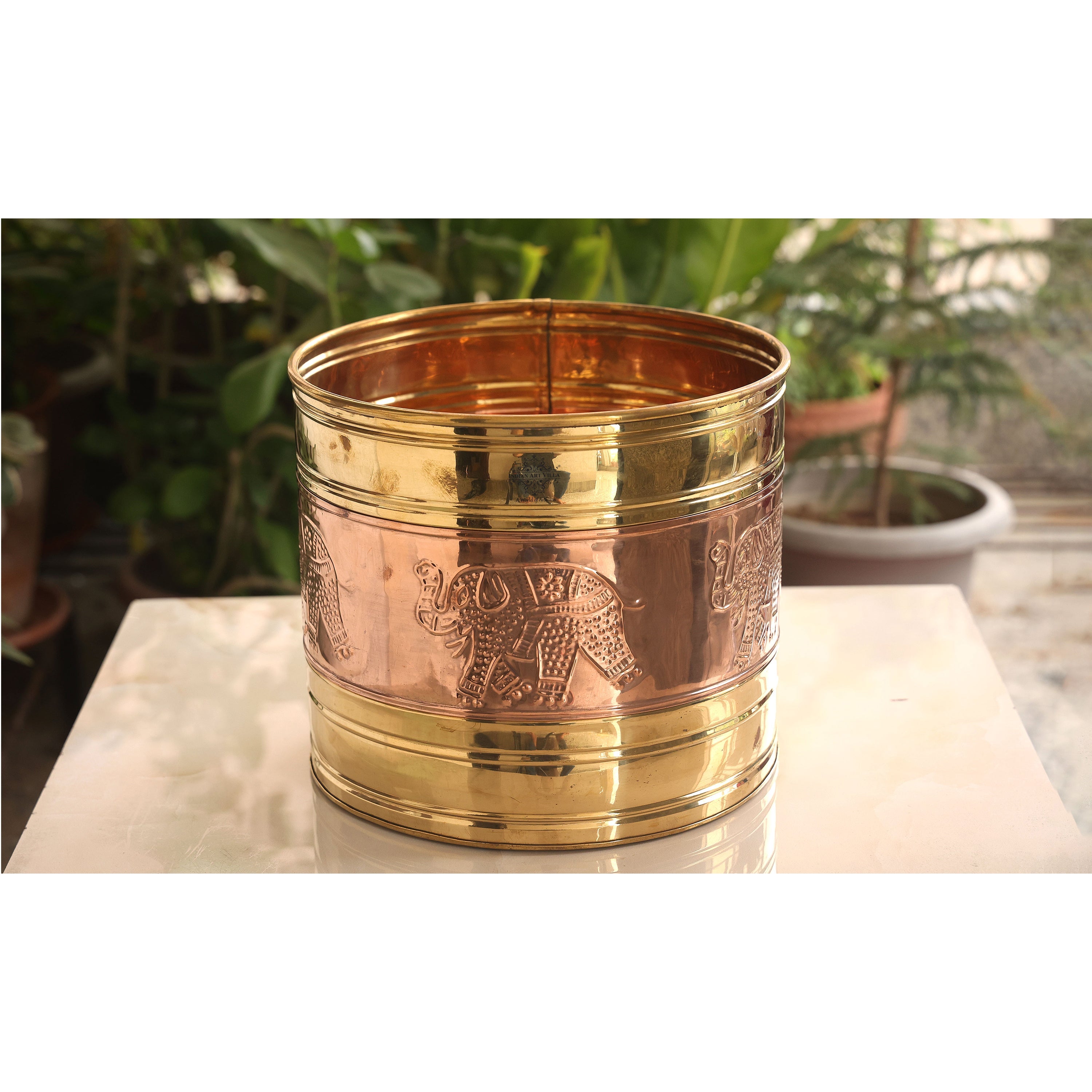 brass pots for plants india Brass Embossed Design Home Decor Planter, Home décor, Planting