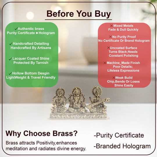 Pure Brass Ganesh Ji Murti With